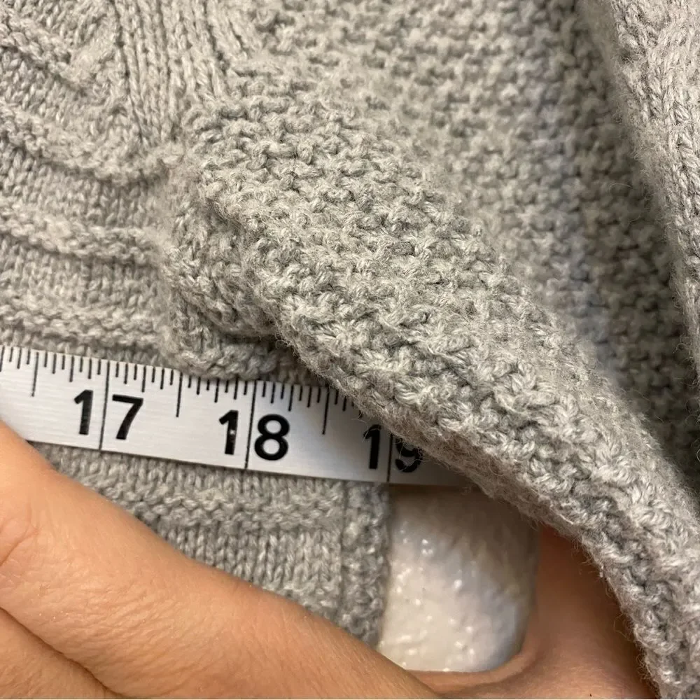 GAP Designed & Crafted Cable Knit Wool Cardigan Gray Button Front Sweater MP
